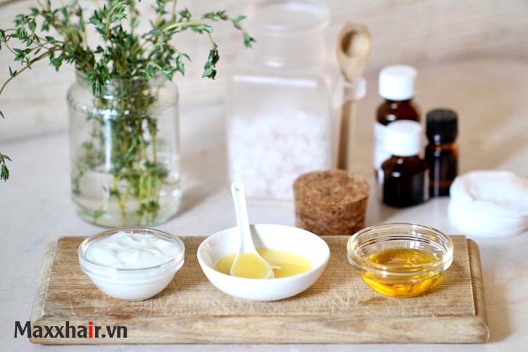 1. Mặt nạ ủ tóc từ mật ong, vitamin E, dầu dừa, dầu oliu 1