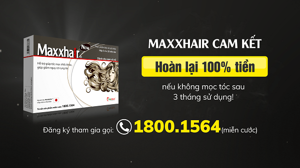 Maxxhair CAM KẾT HOÀN LẠI 100% TIỀN nếu không mọc tóc sau 3 tháng sử dụng 1