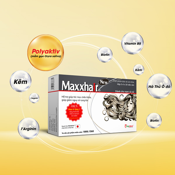 Maxxhair phiên bản mới: Bổ sung Polyaktiv giúp hỗ trợ tóc mọc nhanh hơn 1