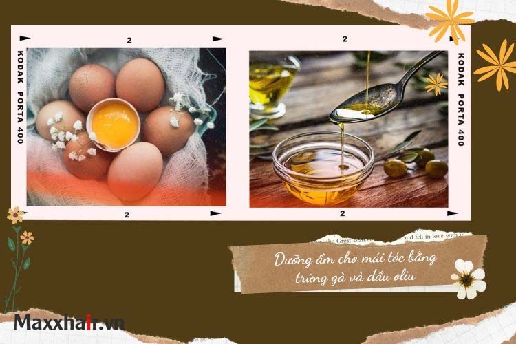 3. Dùng trứng gà sống và dầu oliu 1