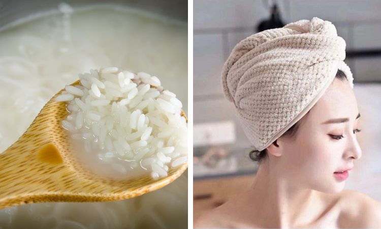 Gội đầu và ủ tóc bằng nước vo gạo đun sôi